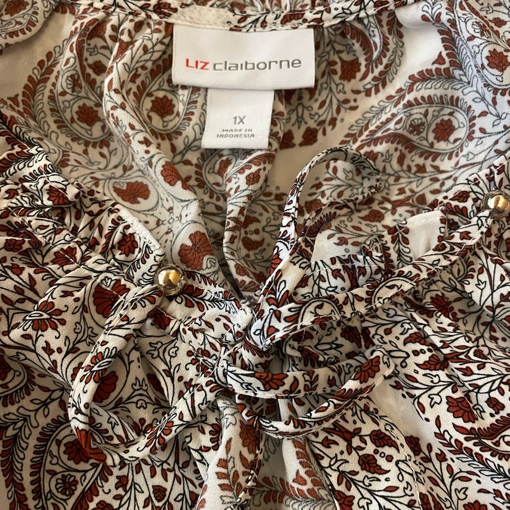 Liz Claiborne Floral Blouse - 1X